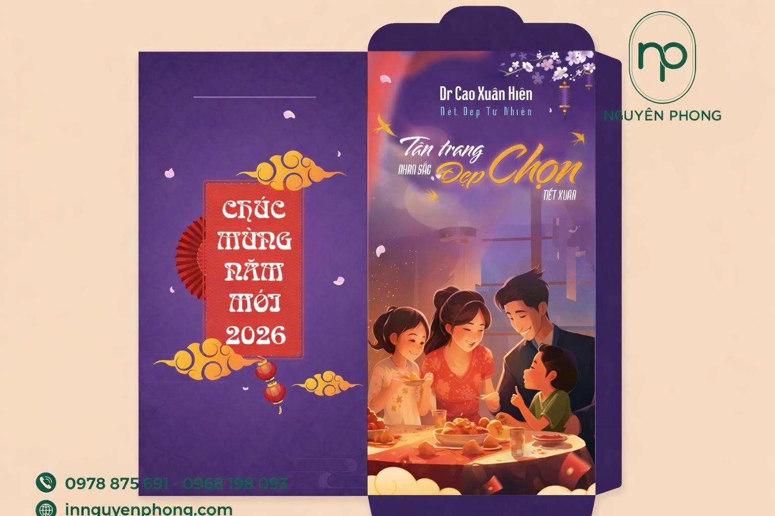 Mẫu lì xì chúc Tết tại Nguyên Phong